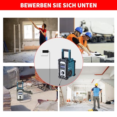 MEROM 12V Ladekabel Netzteil Kompatibel mit Makita Radio DMR BMR Ersetzen mit 112 110 109 108 107 106 105 104 103 102 101 100 Ladegerät