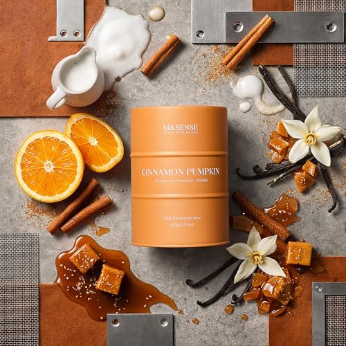 Image of M&SENSE Cinnamon Pumpkin Scented Candles Large,Christmas Soy Candles,21.2oz 120 Hour Slow Burning,Aromatherapy Candle for Stress Relief Meditation Relaxing,Christmas Decor