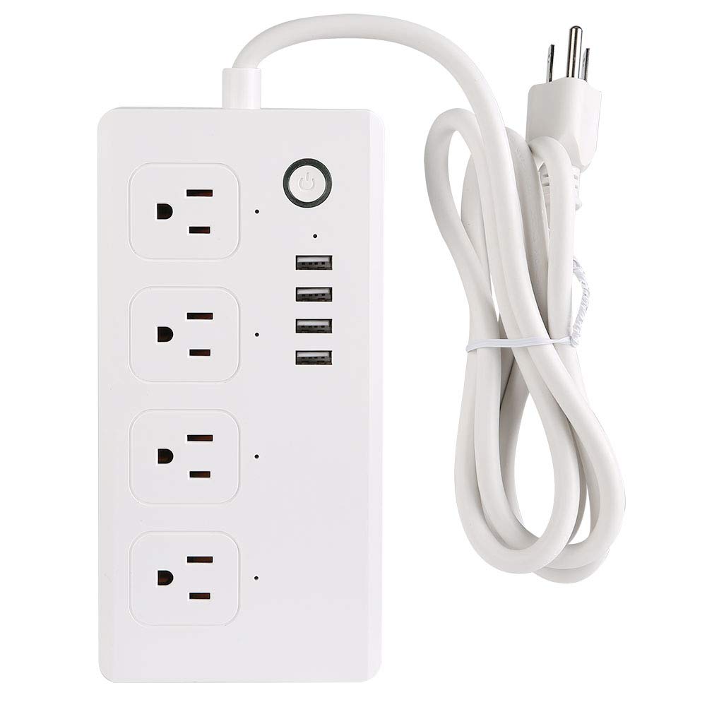 US 120V Smart Plug Compatible with Alexa and Home IFTTT Outlet Power Strip with 4 USB Support App