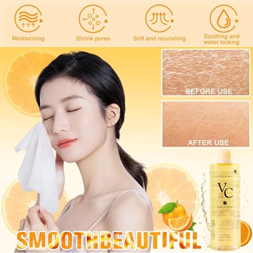 Generic VC Toner, 300ML-VC Moisturizing Face Toner Hydrating Facial Essences, Lightweight Face Moisturizer, Vitamin C & Sweet Orange Essence, Deep moisturizing, Can Reduce Pores, Suitable for All Skin Types
