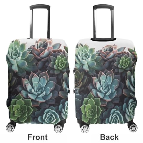 Succulent Plants Luggage Cover, Elastic Luggage Protector Fits 19-32in Suitcases, Washable & Anti-Scratch Suitcase Cover for Men Women S3