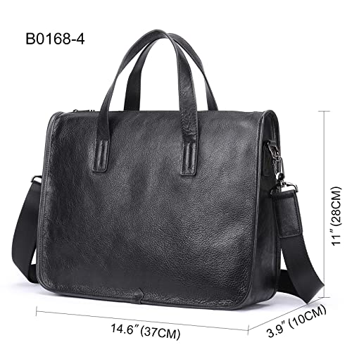 Porte-documents en cuir véritable pour homme élégant et rigide