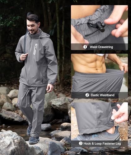 Image of SWISSWELL Men's Waterproof Golf Rain Suit Rain Gear Jacket and Pants Lightweight for Golf Fishing Big and Tall S-5XL