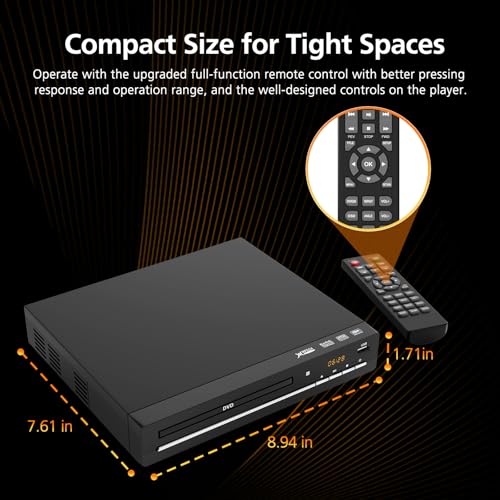 image for Wxjwyt DVD Player for TV with HDMI, Region Free，CD Player for Home, 