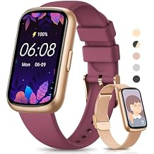 Fitness Trackers,Smart Watches for Men Women with 24/7 Heart Rate/Sleep Monitor, Fitness Watch with IP68 Waterproof, Health Activity Trackers for Android and iPhone Burgundy-Gold
