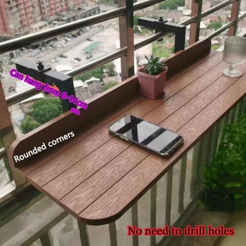 Mesa plegable para balcón negra con estructura metálica robusta y colgado compacto 5