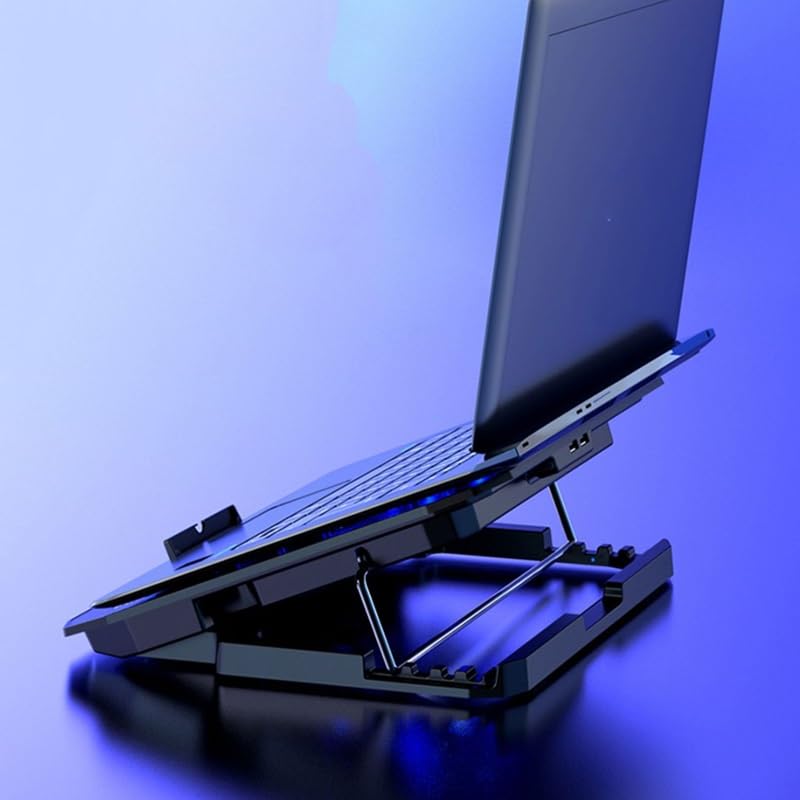Base metálica con ventilador disipador para laptop miniatura 2