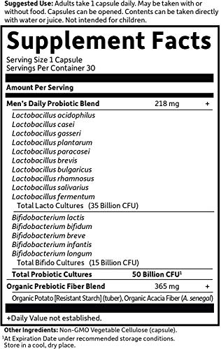 Garden of Life Probiotics for Men - Dr Formulated 50 Billion CFU Probiotic + Prebiotic Fiber for Men’s Digestive… - Image 6