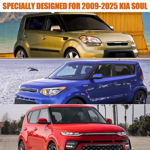 Image of Waterproof Car Covers Replace for 2009-2025 Kia Soul, 6 Layers Silver All Weather Custom-fit Car Cover with Zipper Door & Windproof Bands for Snow Rain Dust Hail Protection