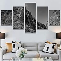 SIGNWIN 5 Panel Canvas Wall Art High Contrast Scenery for Home Decorations Ready to Hang - 60