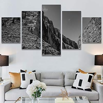 SIGNWIN 5 Panel Canvas Wall Art High Contrast...