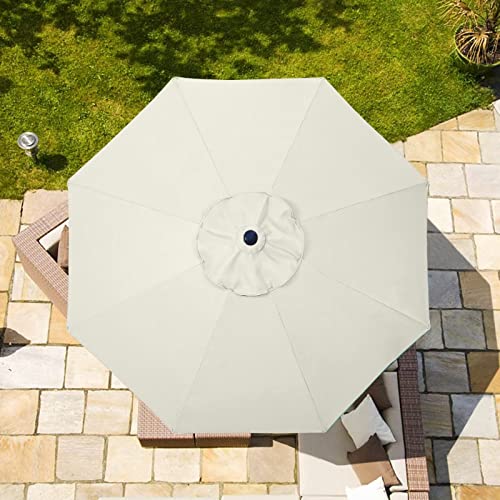 Abccanopy 9Ft Outdoor Umbrella Replacement Top Suit 8 Ribs (Light Beige) #TOP4
