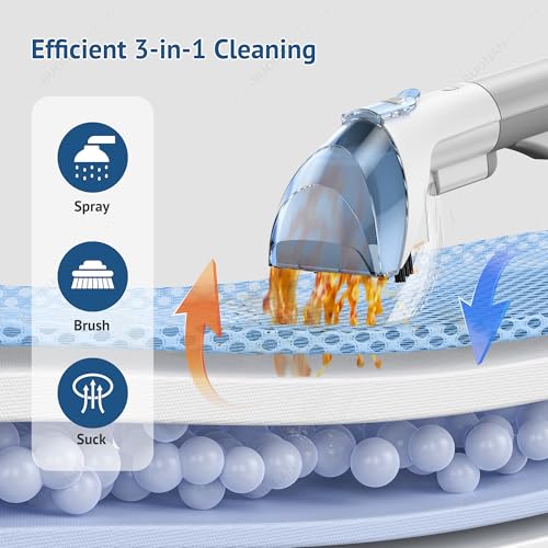 Portable Carpet and Upholstery Cleaner, 450W Handheld Wet Vacuum, Compact Stain Remover for Sofa and Car Seats - Image 2