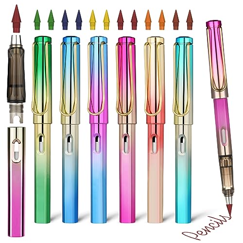 Ya en mundofriki.es: Ainiv Lapiz, 6 Piezas Degradado Lápiz Infinito con 12 Puntas De Repuesto, con Borrador para Oficina, Dibujo