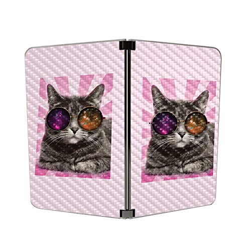 Image of MIGHTY SKINS MightySkins Carbon Fiber Skin for Microsoft Surface Duo - Galaxy Cat | Protective, Durable Textured Carbon Fiber Finish | Easy to Apply, Remove, and Change Styles | Made in The USA