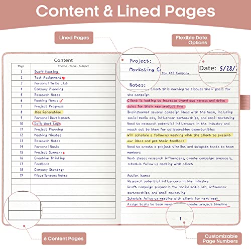 Journal Notebook For Writing,320 Pages Lined Hardcover Leather Journals For Women Men,Notebooks College Ruled For Work Organization,Note Taking (5.7" X 8.3")-Rose Gold #TOP3