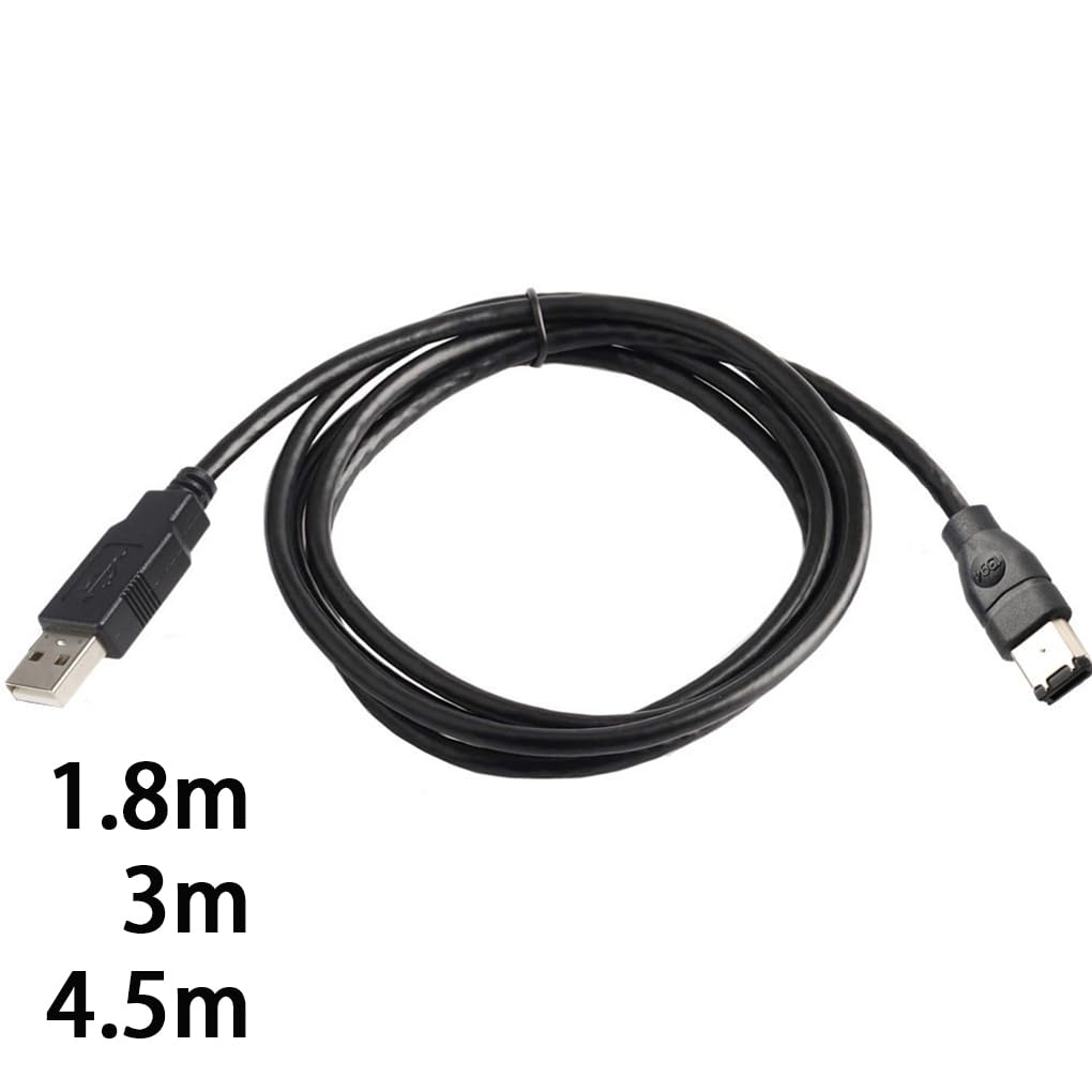 Cavo adattatore Firewires 6 pin a USB da 6 piedi per stampante ABS 1394 Firewires USB AM a 6 pin USB a scheda audio 1394, 1.8 metri