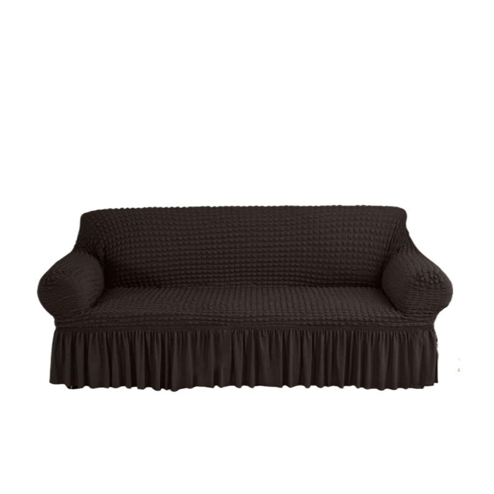 SUBLXPoten Sofa Cover with Skirt Sofa Slipcover with Skirt Easy Fitted for Living Room Couch Cover Washable Elastic(Dark brown,3-seater 170-230cm)