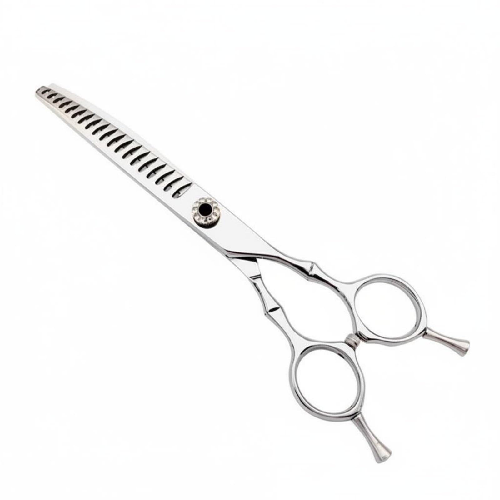 Tijeras Entresacar Mascota Acero 440C Tijeras ntadas Curvas Uso Fácil Arreglo Animal para Peluqueros Caninos, 6.5 Pulgadas