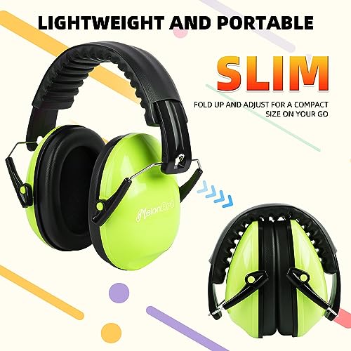 MelonArt Kids Ear Protection Earmuffs Safety Hearing Protection Headphones Noise Reduction for Autism Sensory Kids Chirldren (Green & Pink) - Image 6