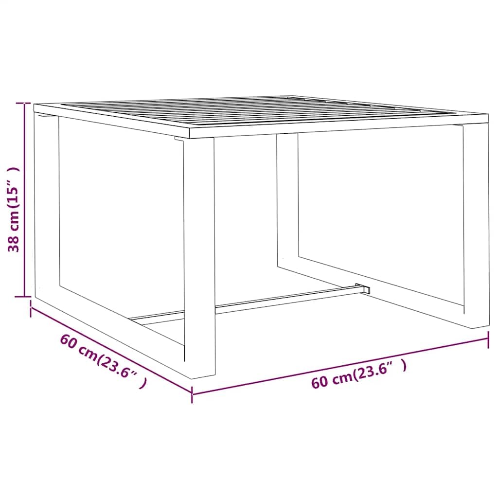 Stolik kawowy, aluminiowy, antracytowy, odporny na warunki atmosferyczne, 60 x 60 x 38 cm, lekki modułowy, do ogrodu, na taras, balkon, sofę, możliwość rozszerzenia, możliwość rozszerzenia