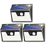 Solar Lights Outdoor 3 Pack, 140LED/3 Modes Motion Sensor Outdoor Lights Solar Powered, Wireless IP65 Waterproof Solar Wall Lights Outdoor Lights, Bright for Backyard Garden Fence Patio Front Door