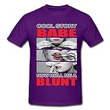 Fresh Tees® Brand- Cool Story Babe Now Roll Me a Blunt Unisex T-Shirt (X-Large, Purple)