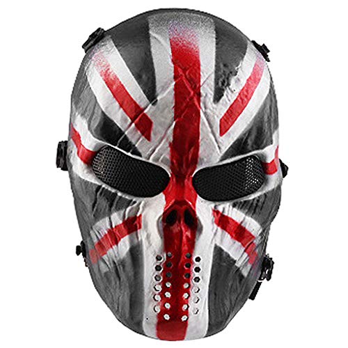 Shijie Máscara completa de caveira Airsoft Paintball da JIESHI para Halloween Cosplay CS Wargame Mil