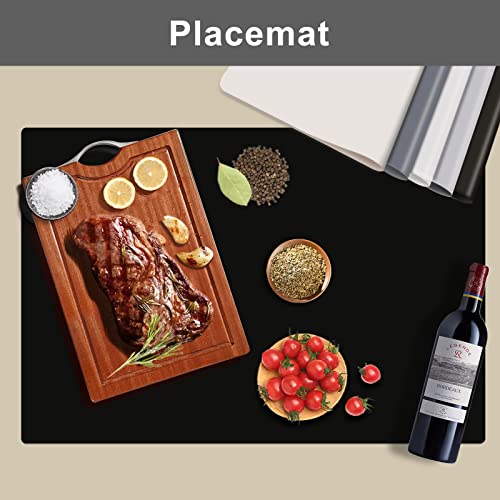 Ewen Silicone Mats For Kitchen Counter - 23.6"X15.7" Large Coffee Mat Cooking Mat, Silicone Placemat Heat Resistant Mats For Countertop, Counter Protector For Air Fryer, Coffee Maker, Crafts, Black #TOP1