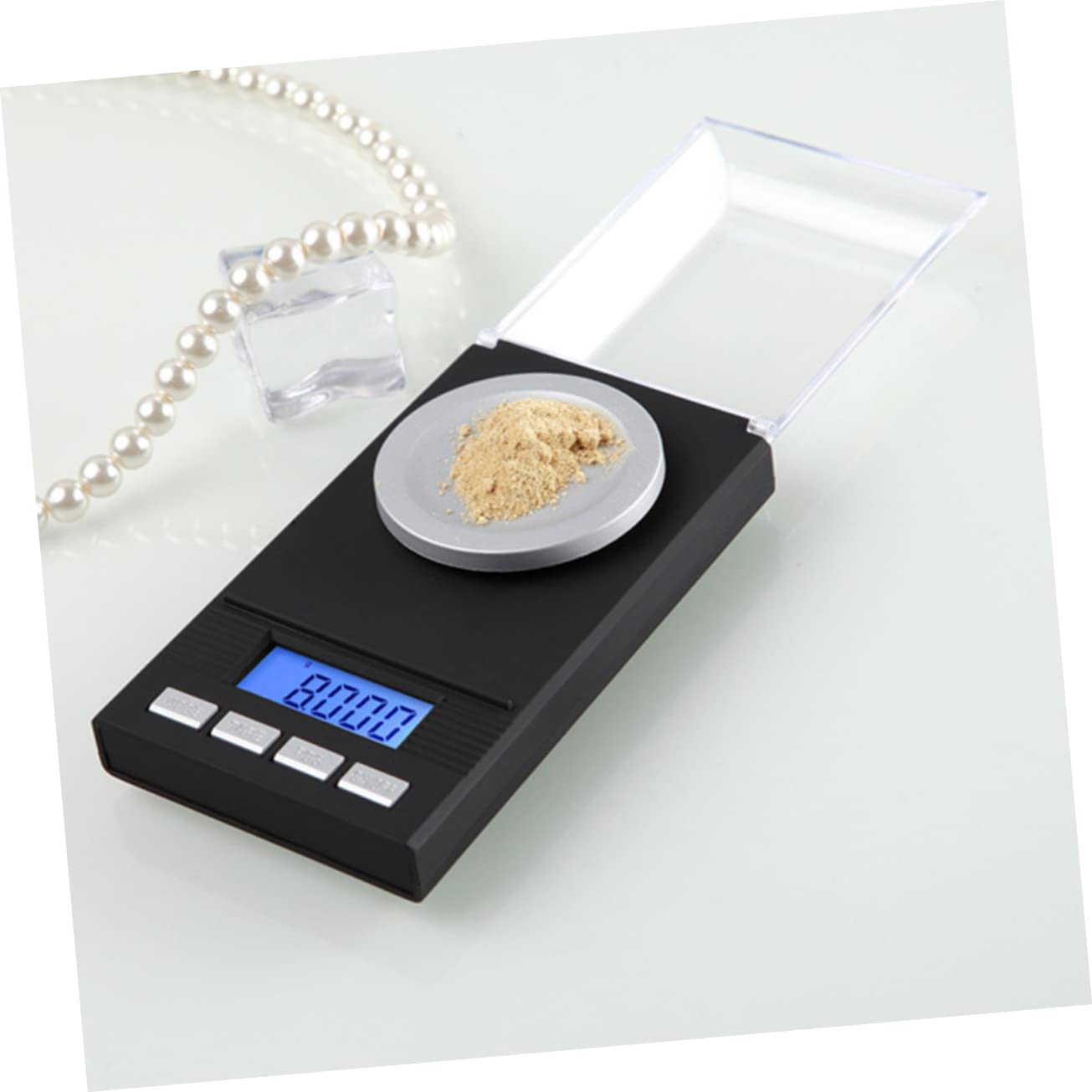 100g Mini Elektroniczna Waga Jubilerska z Podświetleniem Lcd Precyzyjna Waga Do Biżuterii Kieszonkowa z Ciężarkami Czarna