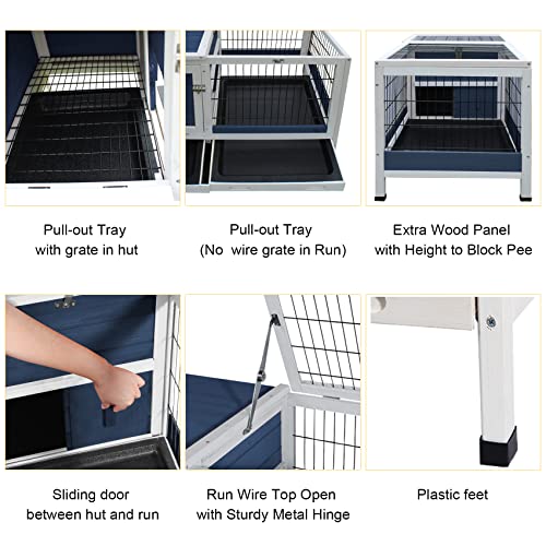Rabbit Hutch, Rabbit Cage With Run Indoor Bunny Hutch Outdoor Rabbit House With Deeper No Leak Trays #TOP5