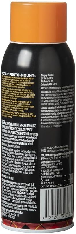 Scotch Photo Mount Adhesive, 10.3oz, Safe for Color Photos, Illustrations and Pictures (6094)