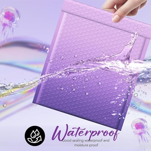Image of Fuxury 240Pack Thick Bubble Mailers 8.5x12 inchGradient Purple Bubble Envelopes