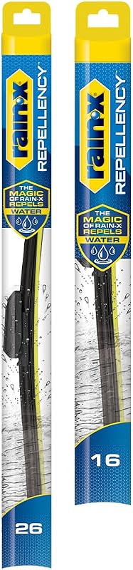 Palhetas do limpador de para-brisa Rain-X Repellency 810348 26" e 16" com repelência à água – Jogo com 2 unidades