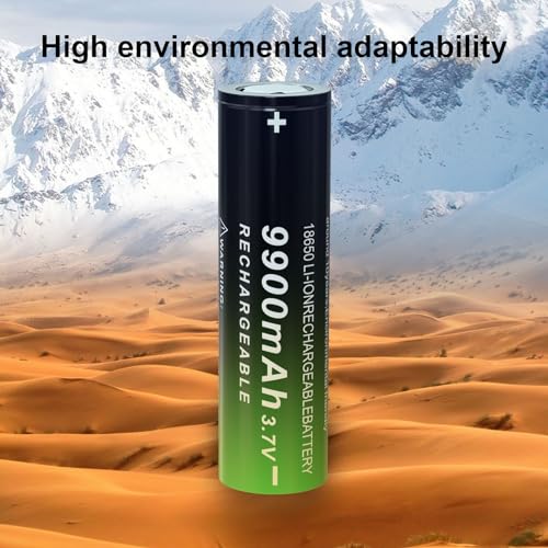MLGBDC 4 Pack 18650 Rechargeable Battery, 3.7Volt Lithium Polymer Ion 18650 Battery 9900mAh High Capacity Batteries for Flashlights, Solar Lights, Headlamps, Remote Control (Flat Top, 4 Pack)