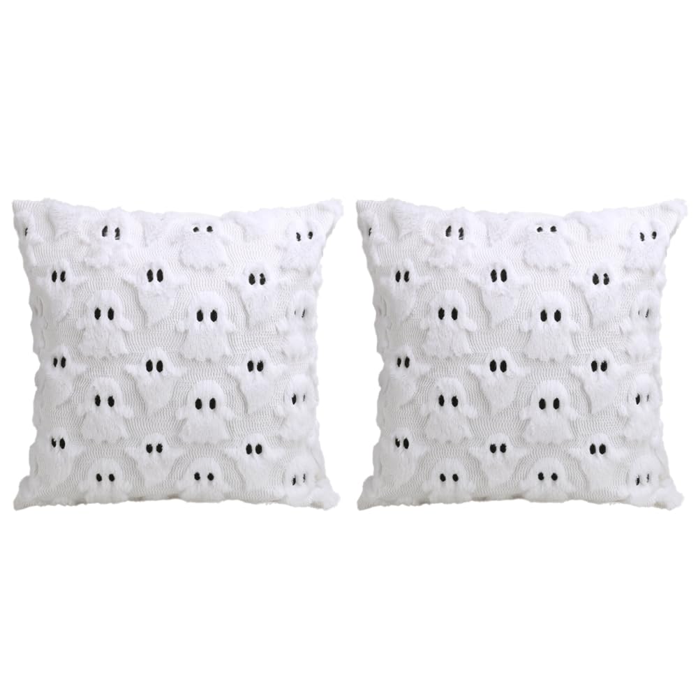 Bdkmms Ghost Pillow Covers, 2Pcs 18X18inch Cute Ghost Pillow Case Double-Sided Throw Cushion Cases For Home Decor