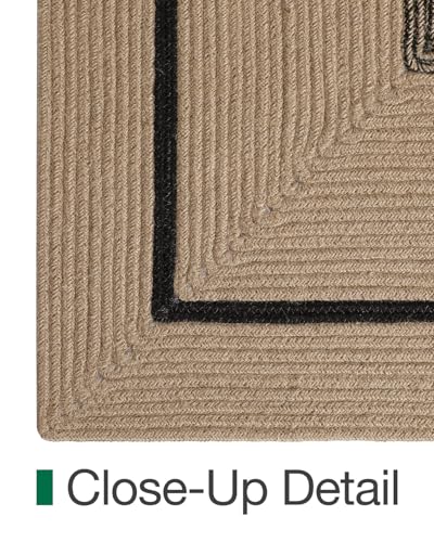 Image of Handwoven Jute Carpet 3x10 Ft Center Black - Natural Boho Area Rug for Living Room | Eco-Friendly, Durable Floor Mat for Bedroom, Dining & Home Decor