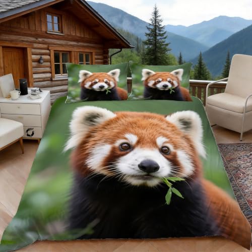 Housse de couette 140x200 panda parure de lit microfibre premium - 2