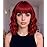 Elfairy Red Wig with Bangs for Women 12inch Short Bright Red Bob Wavy Curly Hair Wigs Heat Resistant Hair Replacement Wigs for Daily Use Cosplay Costume Halloween