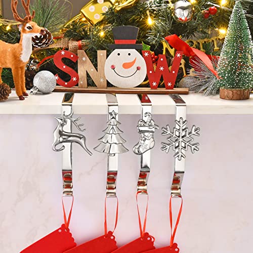Christmas-Stocking-Holders-for-Mantle-Set-of-4-Weighted-Stocking-Hangers-for-Mantel-Fireplace-Stocking-Hooks-for-Xmas-Decoration-Silver Christmas Stocking Holders for Mantle Set of 4 Weighted Stocking Hangers for Mantel Fireplace Stocking Hooks for Xmas Decoration Silver
