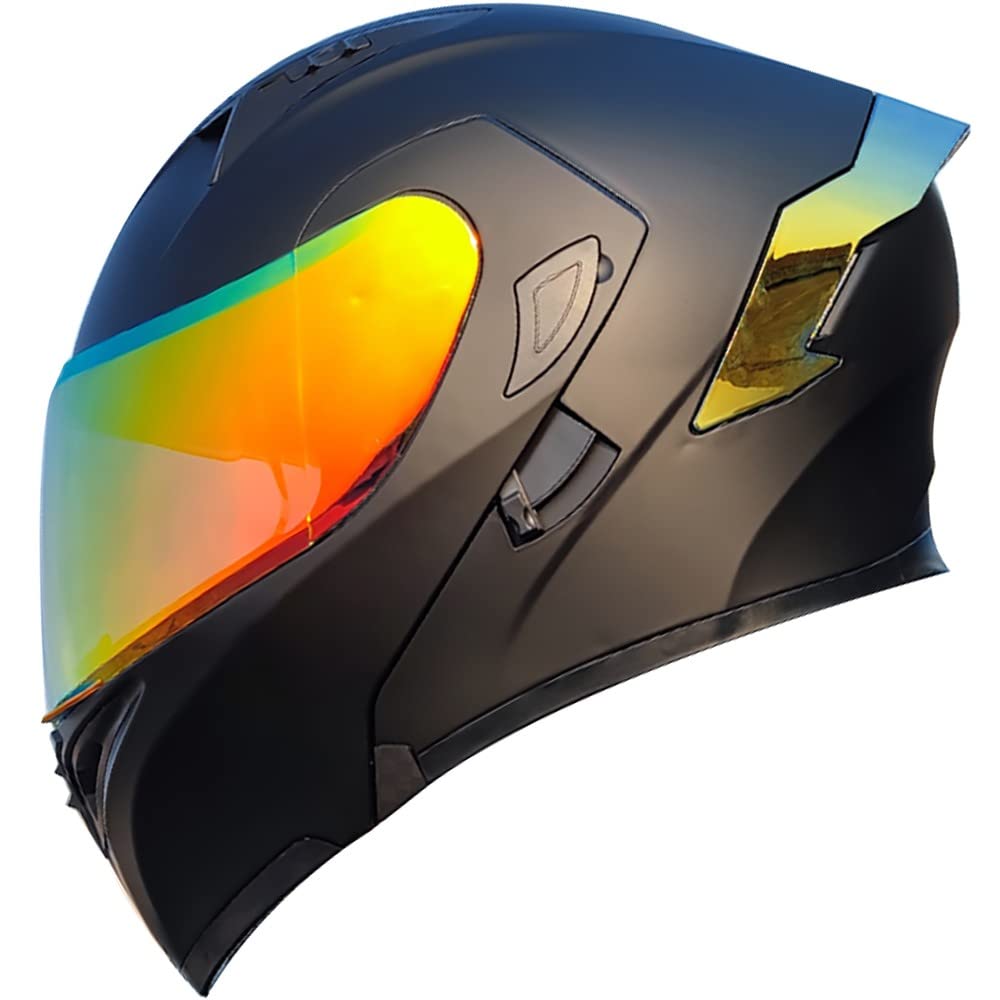 Letetexi Motorcycle Bluetooth Slot Modular Helmets,Full Face Flip Up Dual Visors Modular Helmets,DOT ECE Approved Helmet,Men and Women Motorbike Helmets