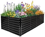 Base abierta: esta cama de jardín elevada de metal galvanizado está diseñada con una base abierta, se coloca en la cama de jardín del suelo que puede evitar eficazmente la acumulación de agua