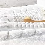 Tapis de bain Coton Douche bagué Serviette de salle de bains (Main blanc) ShowerBathroom Mat