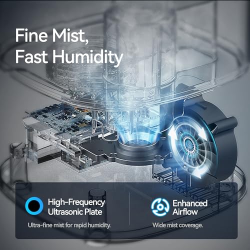 image for ROSEKM Cool Mist Humidifiers for Bedroom, 2.0L Small Humidifier for Ba