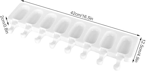 Miniatura 5 de Molde para paletas  Juego de moldes de silicona para paletas de hielo de 8 cavidades, material grueso, fabricante de paletas caseras para hacer