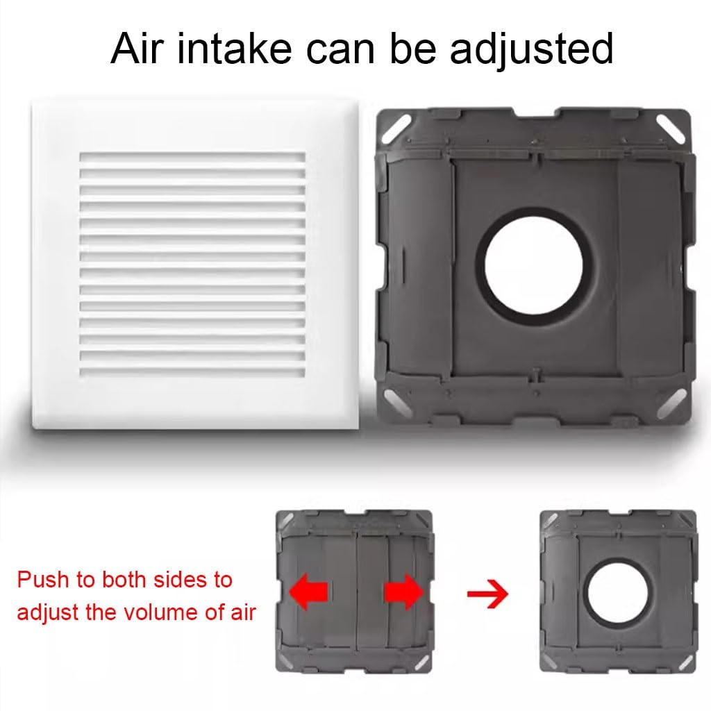 Griglia di ventilazione a parete in plastica ABS | 75/100 mm for casa, ufficio, bagno, WC, garage, camper, parete, soffitto(75mm)