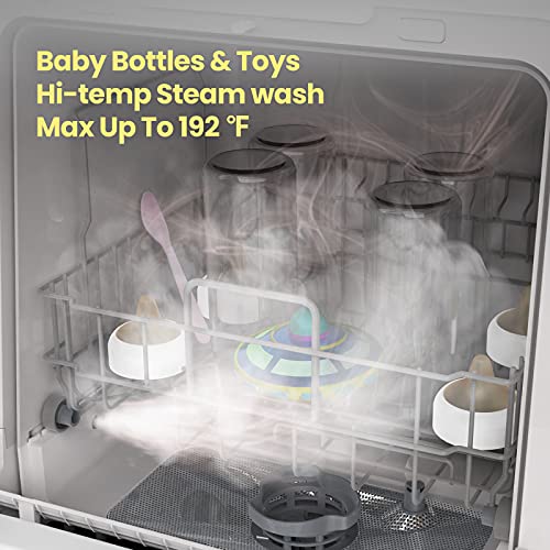 Comfee' Countertop Dishwasher, Portable Dishwasher With 5L Built-In Water Tank, No Hookup Needed, 6 Programs, 360° Dual Spray, 192℉ Steam& Air-Dry Function, Mini Dishwasher For Apartments& Rvs, White #TOP6
