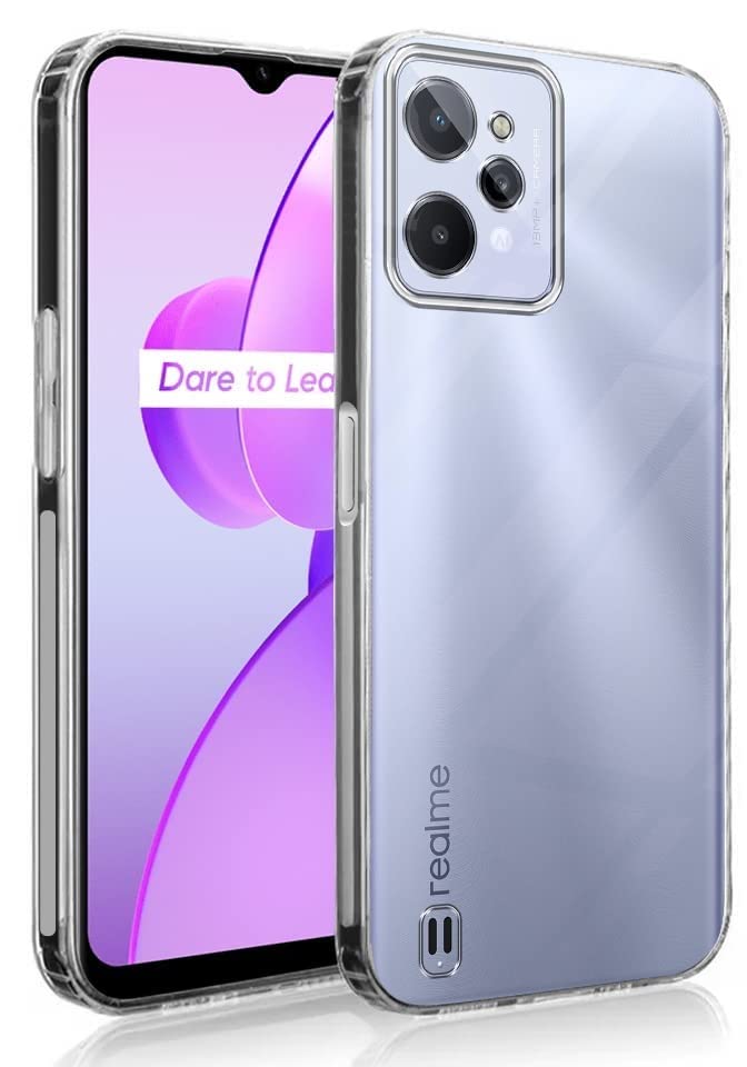 Image of Jkobi Back Cover for Realme C31 (Silicone Clear Shockproof Case with Camera Protection | Soft and Flexible | Transparent)