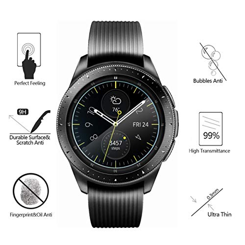 [4 Pack] Tempered Glass Screen Protector For Samsung Galaxy Watch 42Mm / Gear S2, Akwox [0.33Mm 2.5D High Definition 9H] Premium Clear Screen Protector For Samsung Galaxy Watch Smartwatch 42Mm/Gear S2 #TOP1