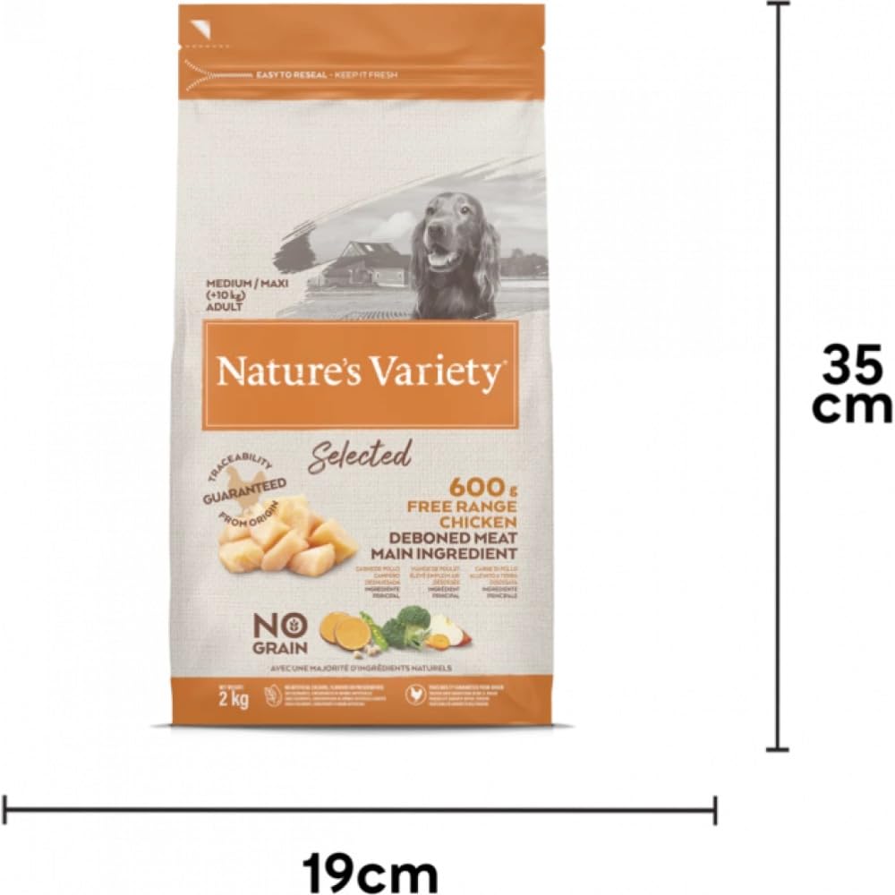 Nature's Variety Selected Complete Dry Food for Medium & Maxi Dogs with Free Range Chicken - 2 Kg